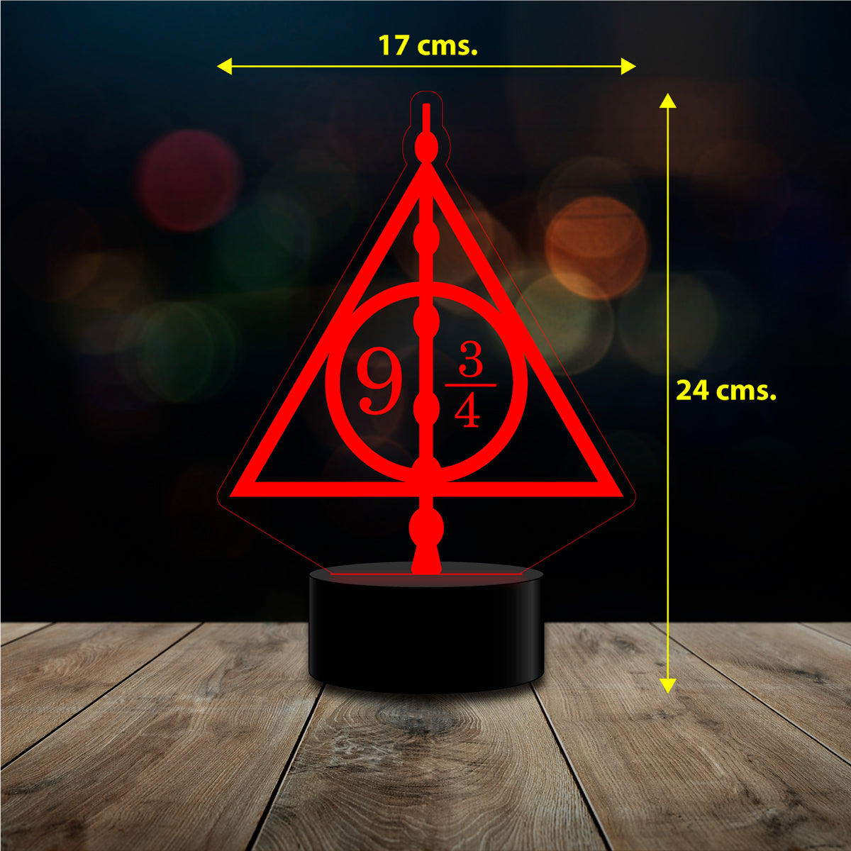 Lámpara Luz Led En Madera Harry Potter