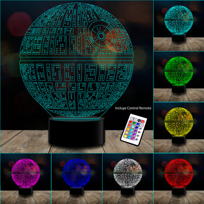 Ilusion 3D Estrella de la muerte Star Wars Control remoto