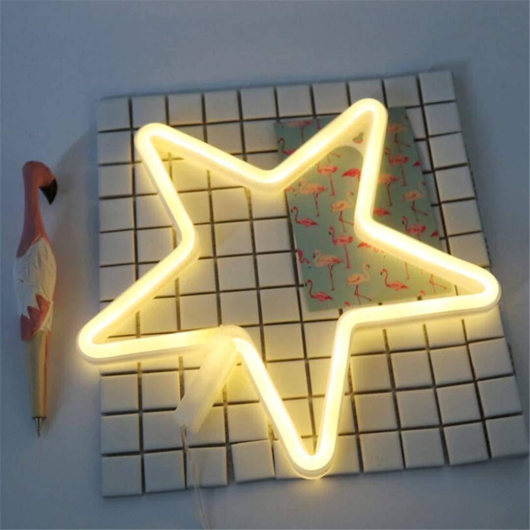 Lámpara Neón led estrella pilas decoración