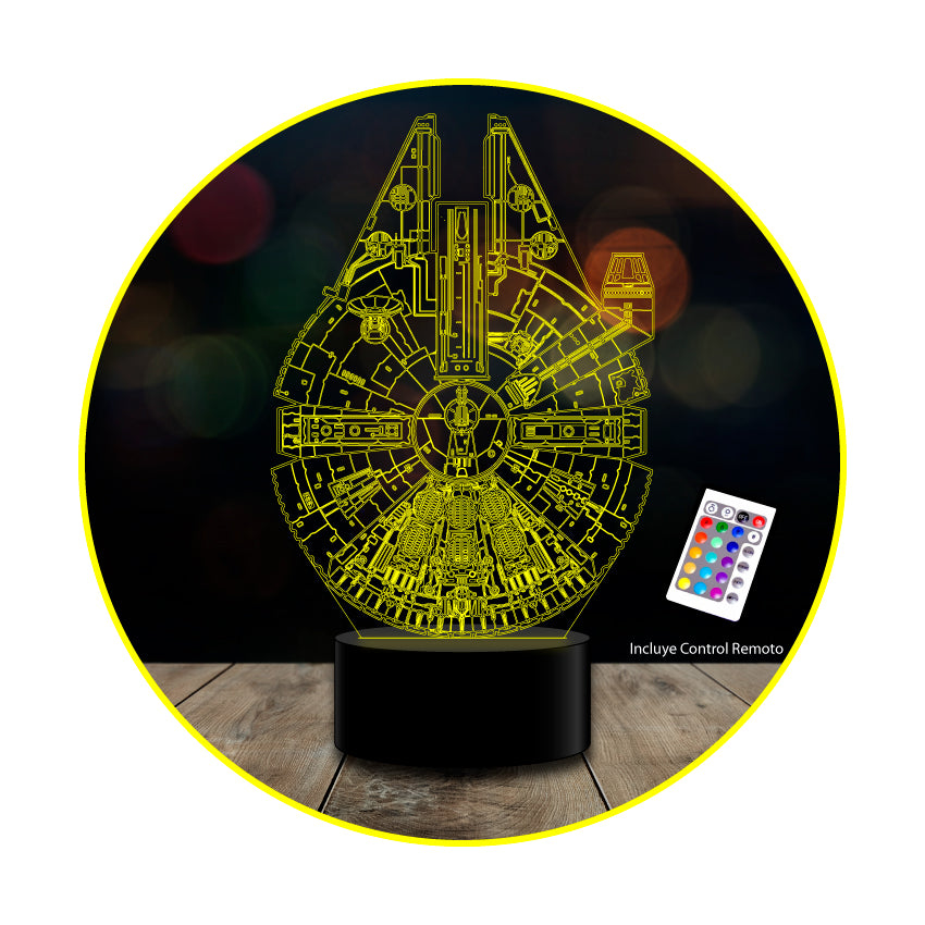 Lampara 3d Star Wars Millennium Falcon Control Remoto