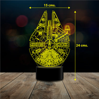 Lampara 3d Star Wars Millennium Falcon Control Remoto