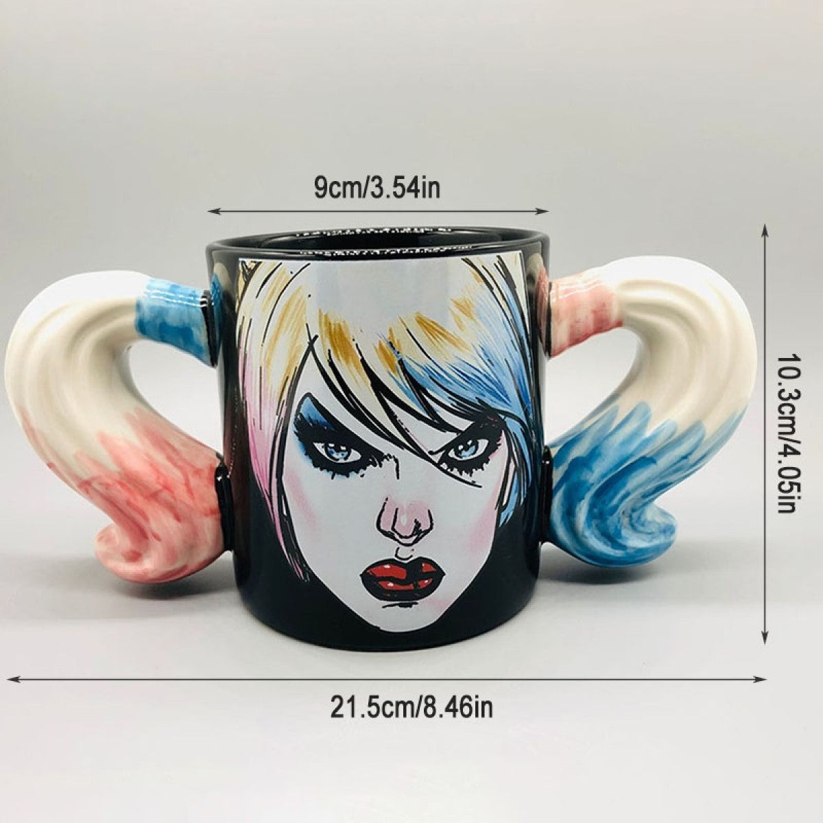 Tazón 3d ceramica rostro Harley Quinn