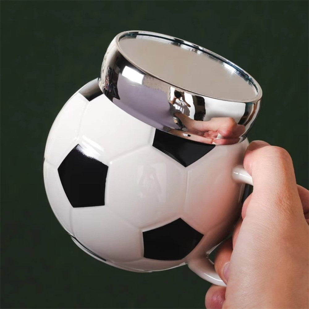 Tazón 3D Cerámica Pelota Balón de Fútbol con tapa