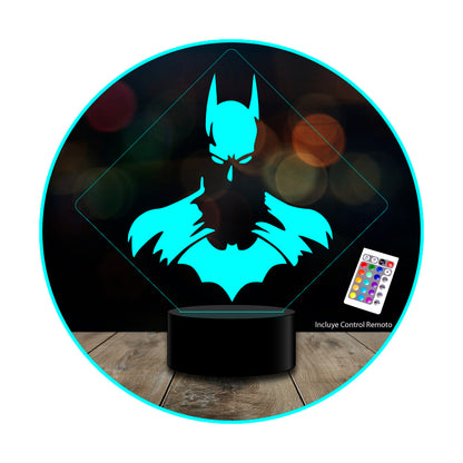 Lampara 3d Batman Colores Dc Comic Acrilico c/remoto