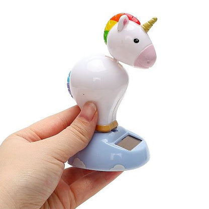 Juguete Solar Unicornio Bailarín  Arcoiris Kawaii (estoykuku