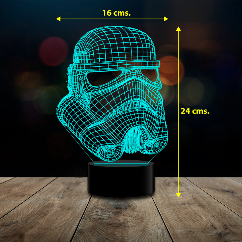 Lámpara 3d 7 Colores Stormtrooper Star Wars