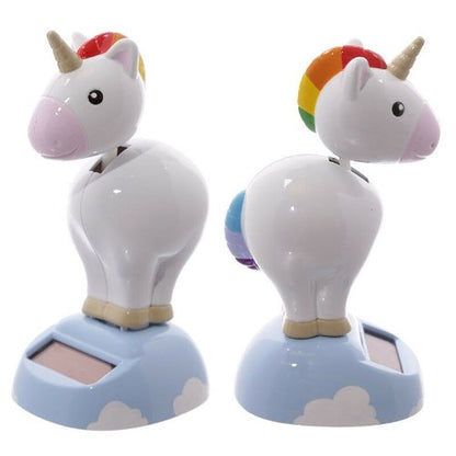 Juguete Solar Unicornio Bailarín  Arcoiris Kawaii (estoykuku