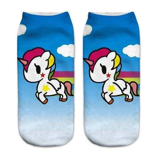 Calcetines Tobilleras 3d Unicornios Cute Kawaii