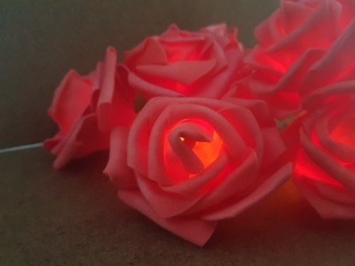 Luces Rosas Rojas Luz Calida Led 1,8 M Decoración A Pilas