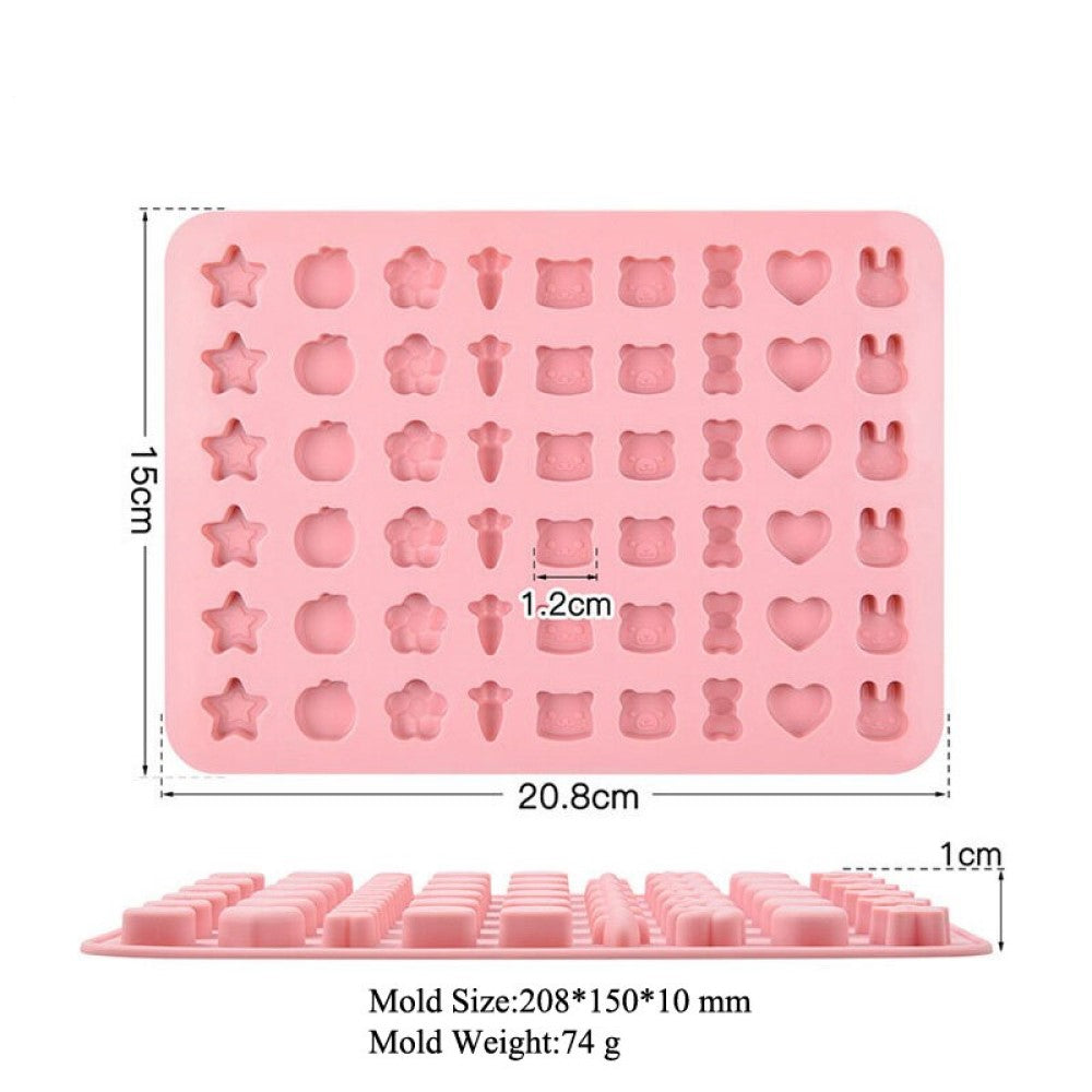 Molde de Silicona 54 mini figuras kawaii cut conejito osos