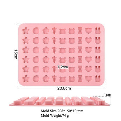 Molde de Silicona 54 mini figuras kawaii cut conejito osos