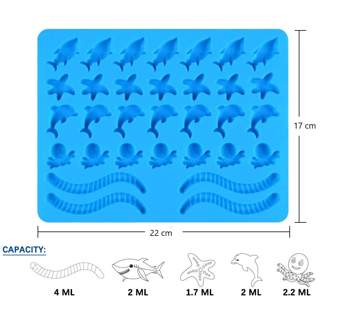 Molde de Silicona bajo del mar + gusano mundo marino