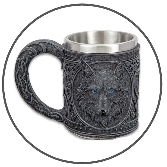 Tazón taza Lobo black negro night  Stark Lobo estoykuku