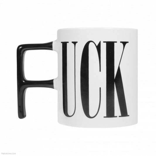 Tazón Taza cerámica blanco  F uck  F-UCK MUG