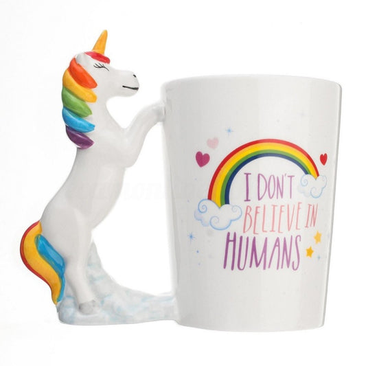 Taza Mango Unicornio Princesas Ceramica 3d  Kawaii